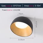 Wood Grain Ceiling Light - Designer Fixture for Study Room