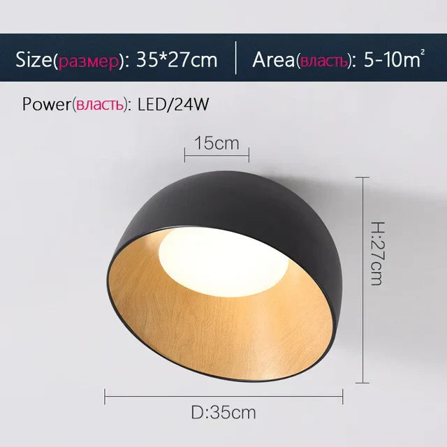 Wood Grain Ceiling Light - Designer Fixture for Study Room