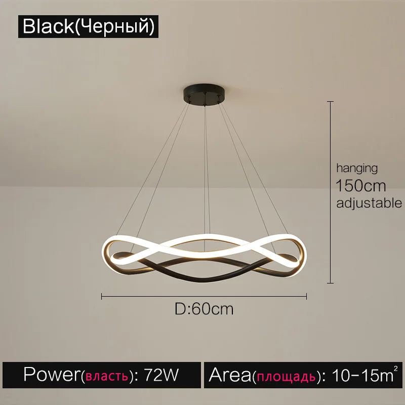 Nordic Circle Chandelier: Modern & Personalized Living Room Lighting