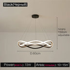 Nordic Circle Chandelier: Modern & Personalized Living Room Lighting