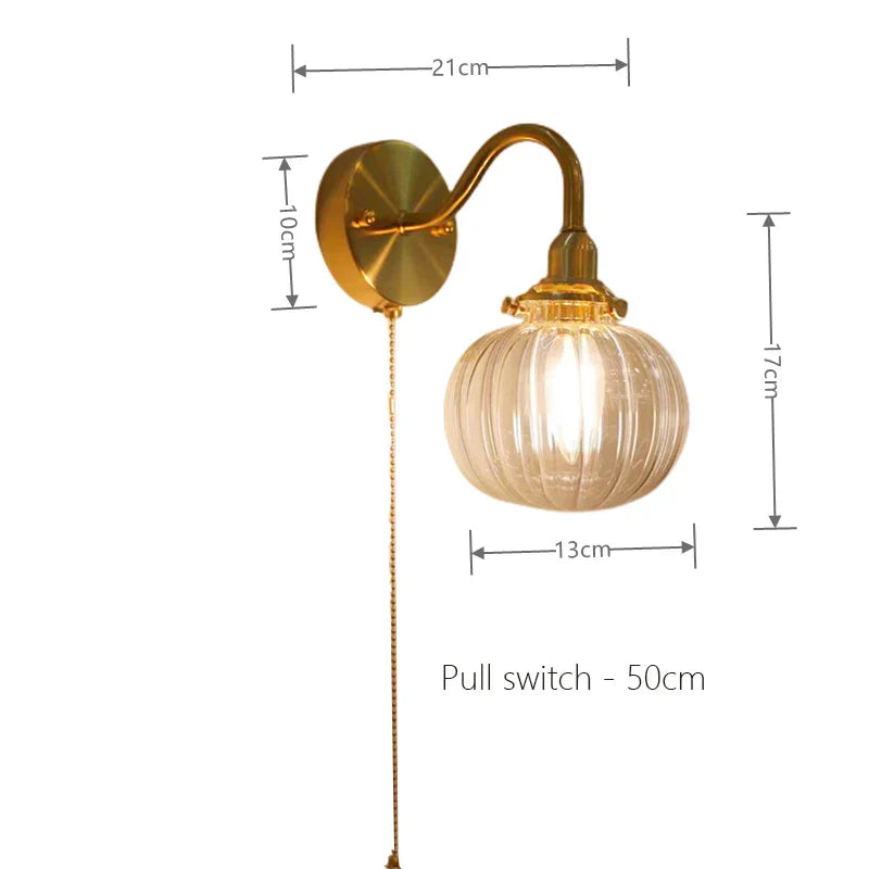 Glass Decor Wall Sconce Lamp Lighting for Bedroom Living Room