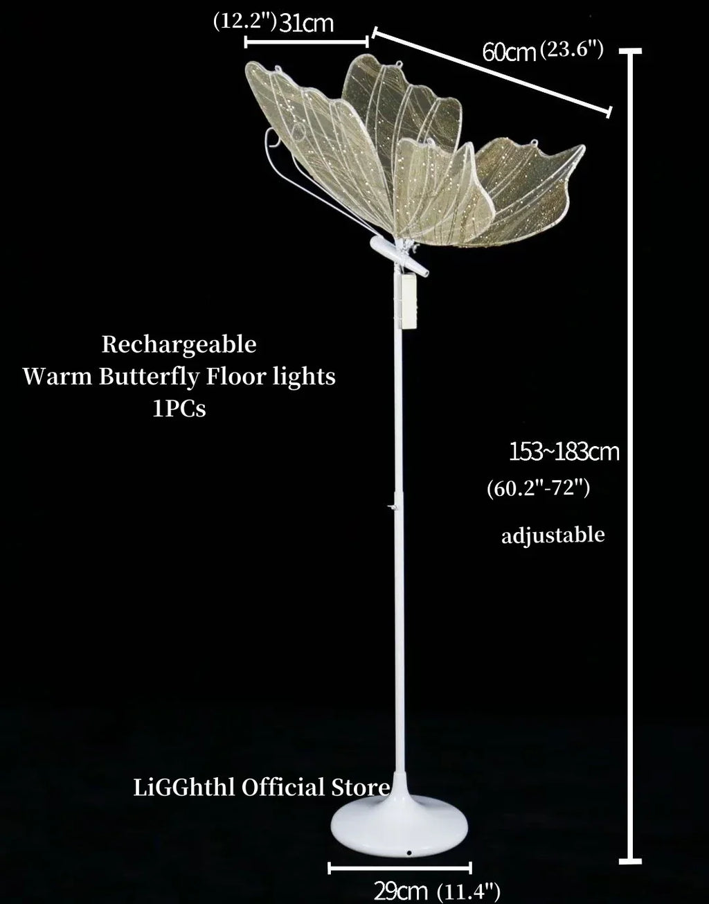 Lace Romantic Butterfly LED Floor Light for Wedding Decor & Party Stage