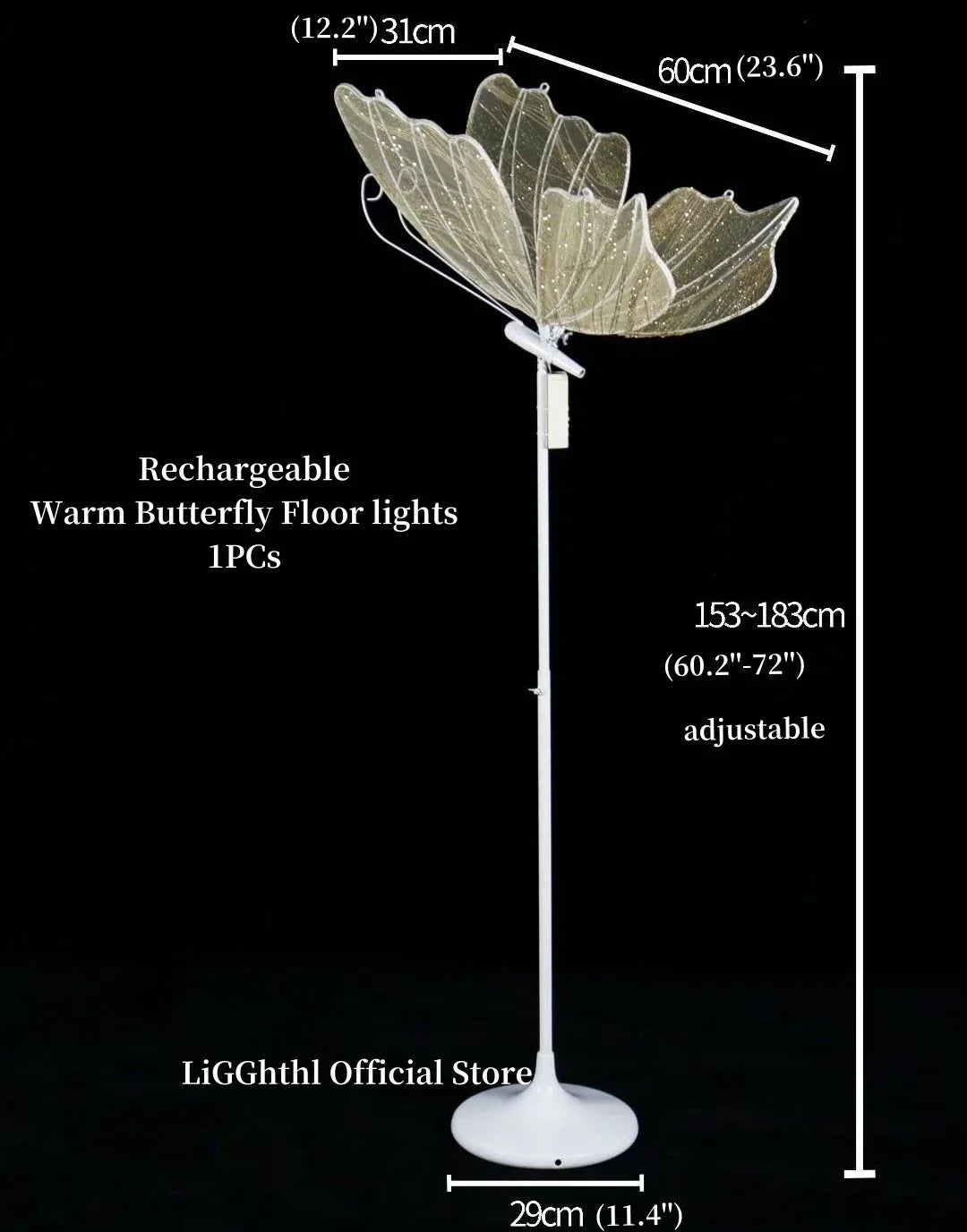 Lace Romantic Butterfly LED Floor Light for Wedding Decor & Party Stage