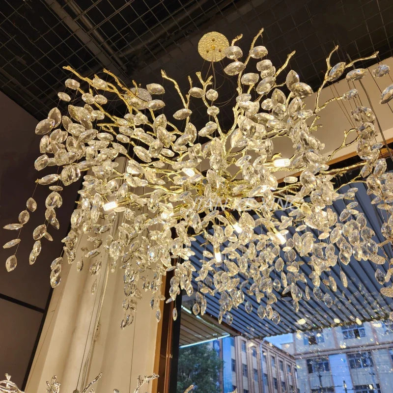 Nano Crystal Chandelier Horse Eye Pendant LED Lighting for Luxury Living Room & Hall