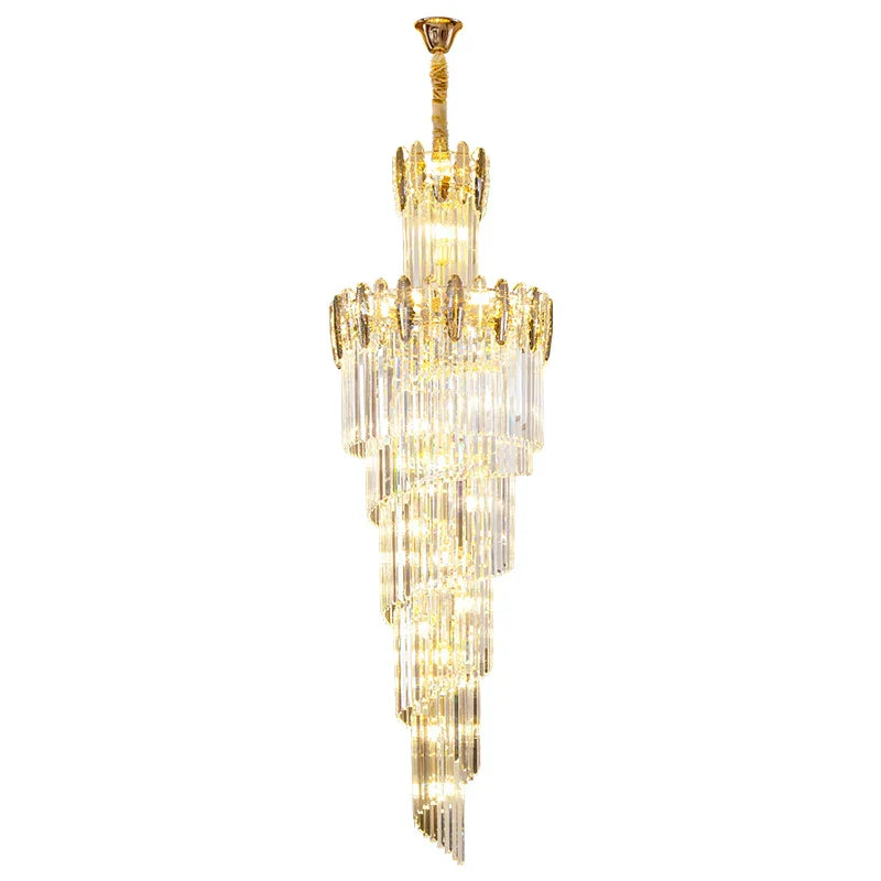 Crystal Chandelier: Modern Minimalist Duplex Living Room Luxury Light