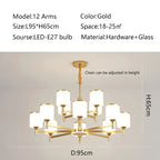 Glass Chandelier: Nordic Modern LED Hanging Light for Living Room and Bedroom