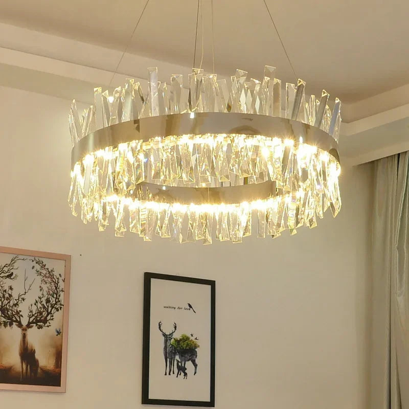 Luxury LED Crystal Chandelier for Living Room & Restaurant Décor