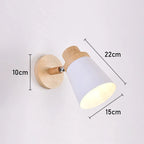 Wooden Wall Light Bedside Lamp Shade Modern Nordic E27 LED Sconce Living Room Lighting