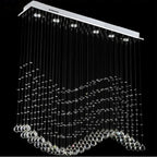 Crystal Pendant Lights: Modern Luxury Rectangle Hanging Lamps for Home Indoor Decor