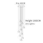 Crystal Ball Chandelier: Modern LED Stair Chandelier for Living Room, Kitchen, and Loft