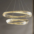 Luxury Gold LED Crystal Pendant Chandelier for Living & Dining Room Lighting