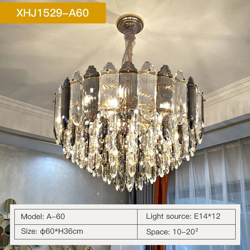 Crystal Chandelier: Post Modern Luxury Light for Living Room, Bedroom, Kitchen & Dining Room