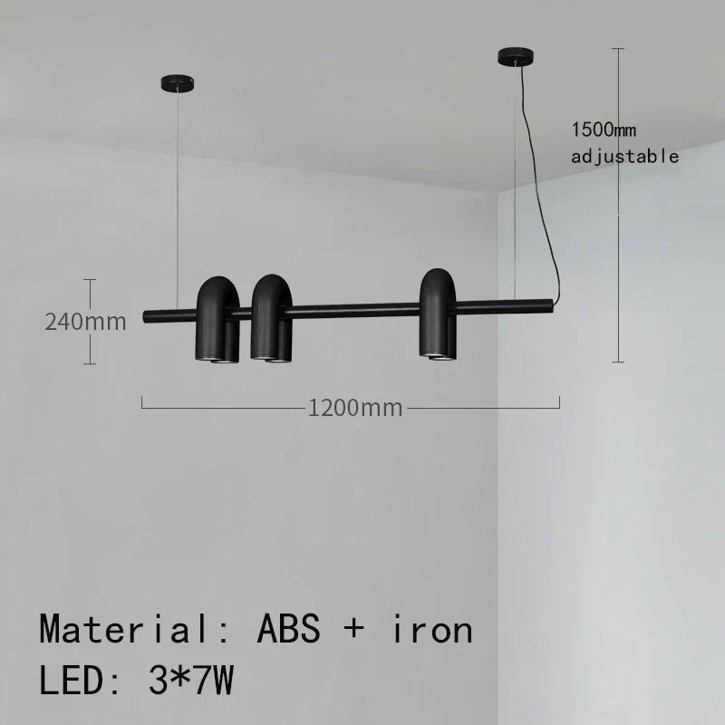 U-shaped Iron Chandelier Modern Minimalist LED Lighting for Home and Restaurant