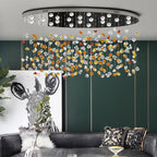 Modern Crystal Chandelier: Stone Decorative Living Room Lighting