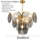 Smoke Grey Glass Ceiling Chandelier - Nordic Modern Indoor Style Lighting