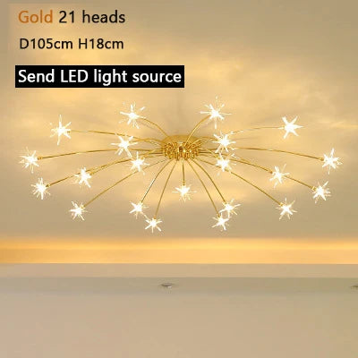 Nordic Sky Star Ceiling Lamps Modern Chandeliers Romantic Bedroom Children's Room Lighting