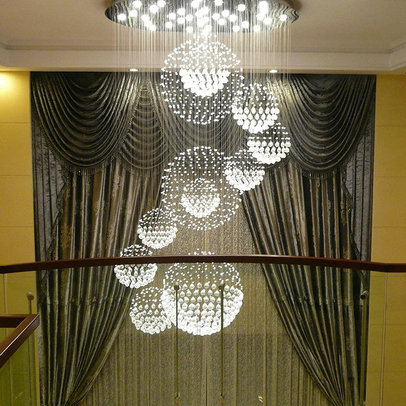 Modern Crystal Chandelier LED Pendant Light for Living Room Decor