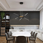 Linen Ceiling Chandelier: Black Gold Pendant Lamp for Home, Office, or Restaurant