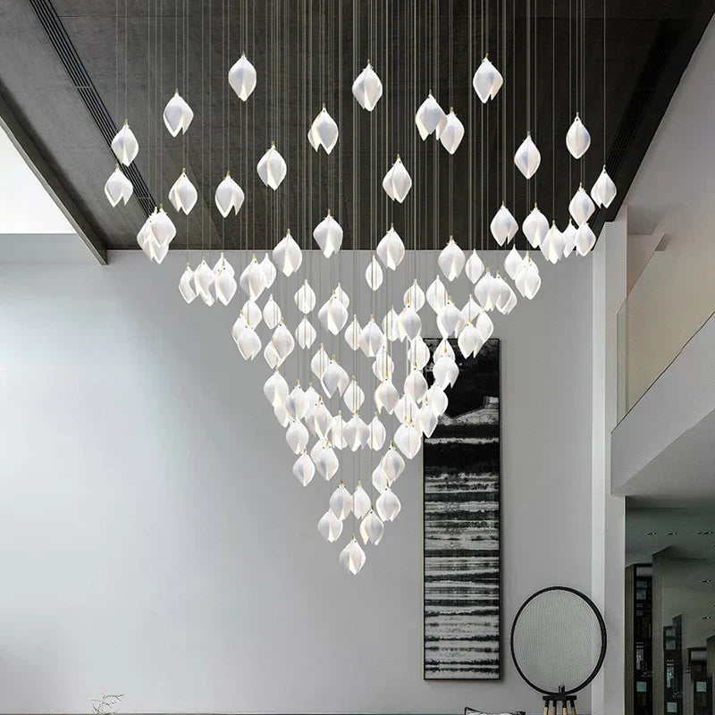 Petals G9 LED Pendant Light: Modern Ceramics Lustre for Hotel Lobby, Villa, Living Room, Stairs