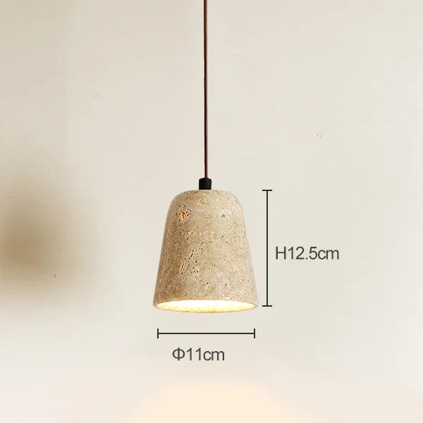 Yellow Travertine Bedside Pendant Light