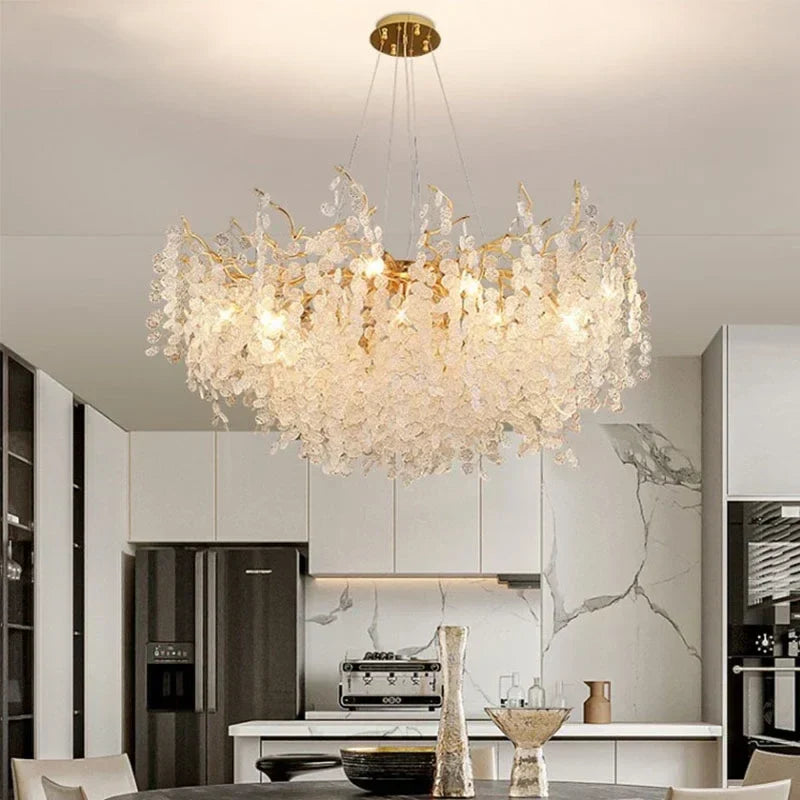 Gold Tree Branch Chandelier: Elegant European Style Pendant Light for Home Decor