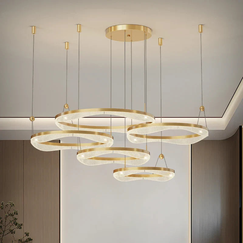 LED Ring Pendant Chandelier for Living Room Bedroom and Dining Room