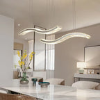 Crystal Pendant LED Chandelier for Luxurious Dining, Kitchen, and Villa Decor