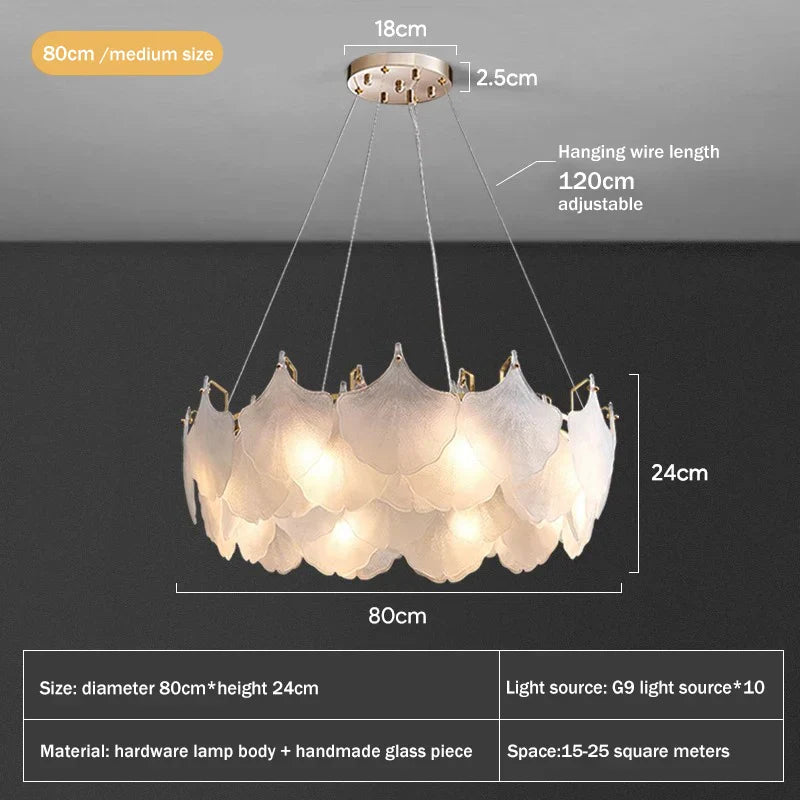 Glass Chandelier LED Circle Pendant Lights for Modern Luxury Living & Dining Decor