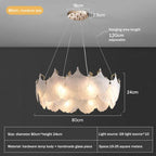 Glass Chandelier LED Circle Pendant Lights for Modern Luxury Living & Dining Decor