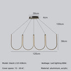 Modern Black Aluminium LED Pendant Chandelier for Foyer, Adjustable Lighting Solution