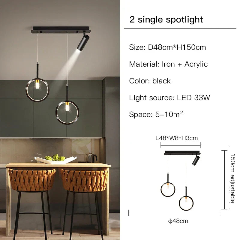 LED Dining Chandelier: Modern Pendant Light for Home Decor & Bar Counter