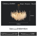 Gold Chandelier Glass Pendant Lamp for Home Decor - Modern Luxury Lighting