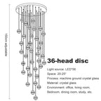 Crystal Ball Chandelier Pendant Light for Staircase Hallway Bar Décor