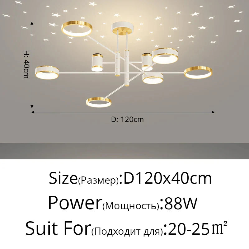 Modern LED Chandelier | Smart Remote Ceiling Pendant Light for Home Decor