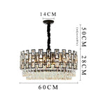 Black Crystal LED Chandelier for Living Room, Dining Room, Kitchen, Bedroom