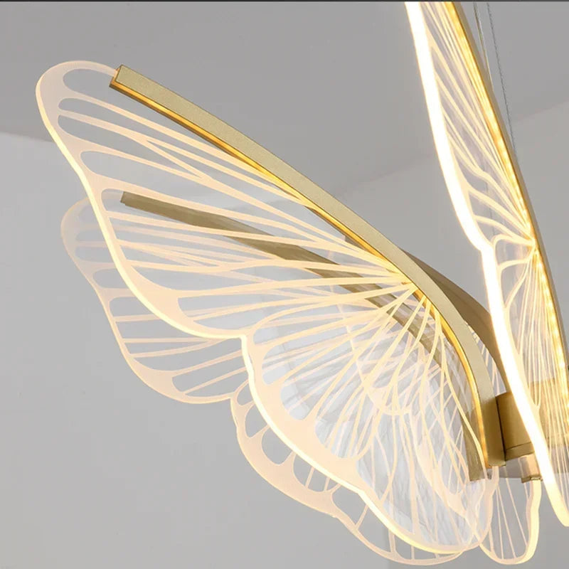 Modern Butterfly Chandelier Minimalist LED Pendant Light for Home Decoration