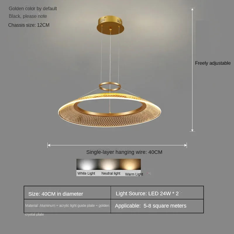 LED Ring Chandelier: Luxury Living Room Lighting Fixture