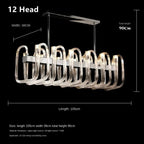 U Shaped Glass Ceiling Chandelier for Luxury Living Room, Villa Parlor, Kitchen - LED Hanging Lamp