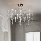 Starry Crystal Chandelier: Modern Luxury LED Firefly Ceiling Chandelier for Villa Living Room