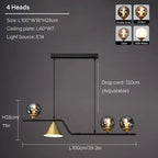 Linear Hanging Lamp Minimalist Chandelier Modern Nordic Dining Table Lantern