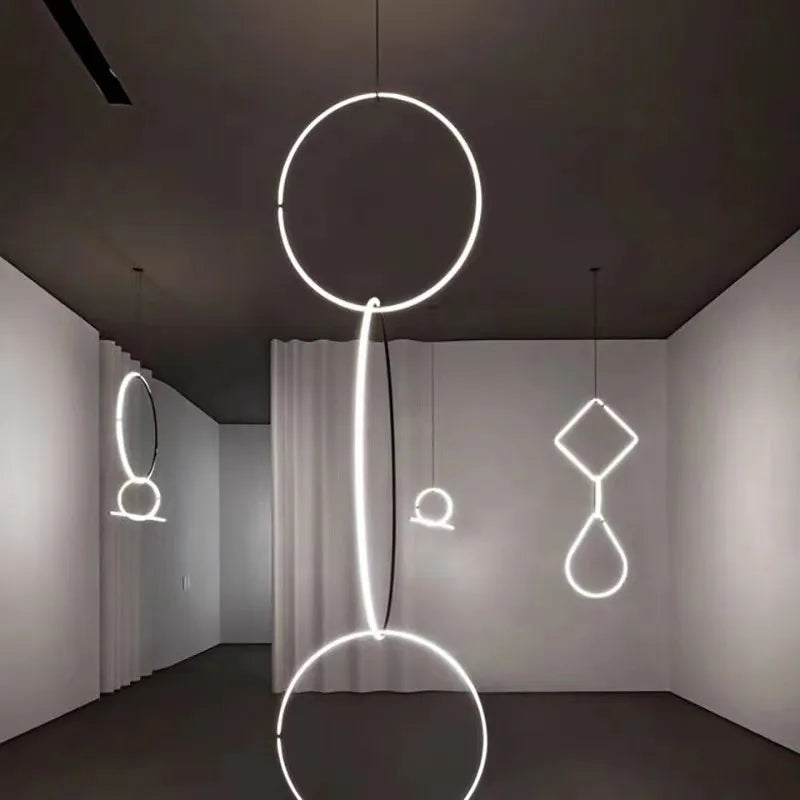 Minimalistic Pendant Light - Designer Ring Lamp for Office, Living Room, Bedroom