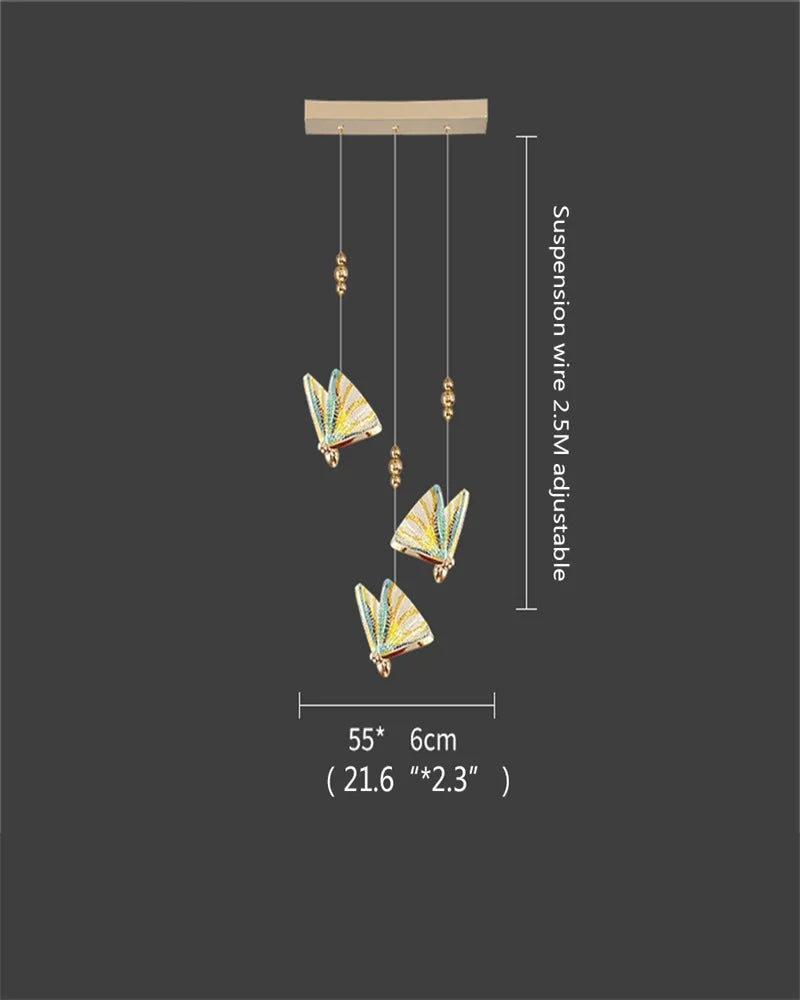 Butterfly LED Chandelier: Modern Hanging Light for Home, Bedroom, Coffee Store & More