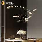 Firework Shape LED Chandelier in Gold and Black for Home Lighting
