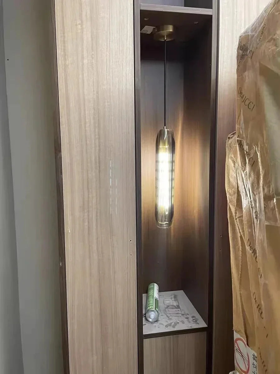 Copper Crystal Tulip Chandelier - Postmodern American Bedroom Bar Bedside Light