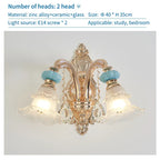 Duplex Ceramic Crystal Pendant Lamp for Modern European Style Living Room