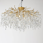 Round Crystal Gold Branch Chandelier for Modern Living Spaces