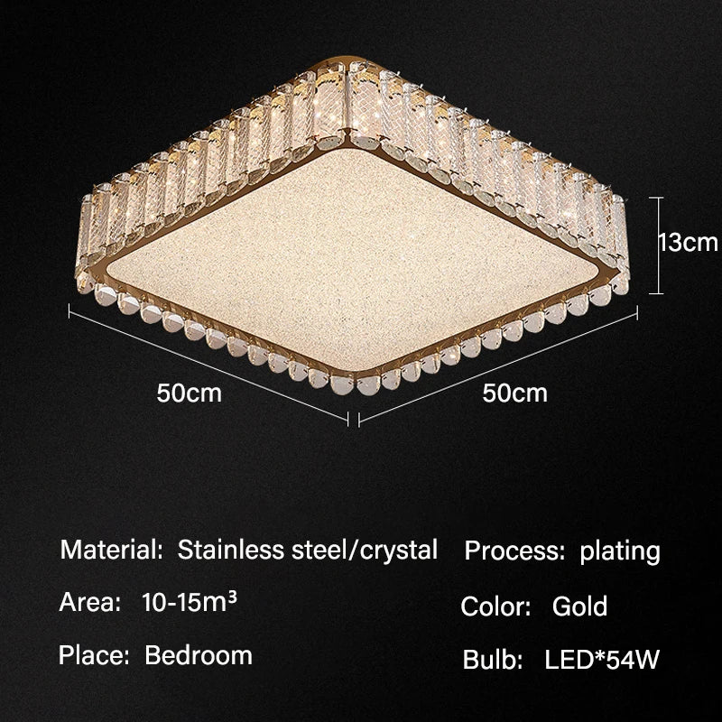 Crystal LED Ceiling Lights: Modern Home Lighting Fixture for Living, Dining, Kitchen, Bedroom