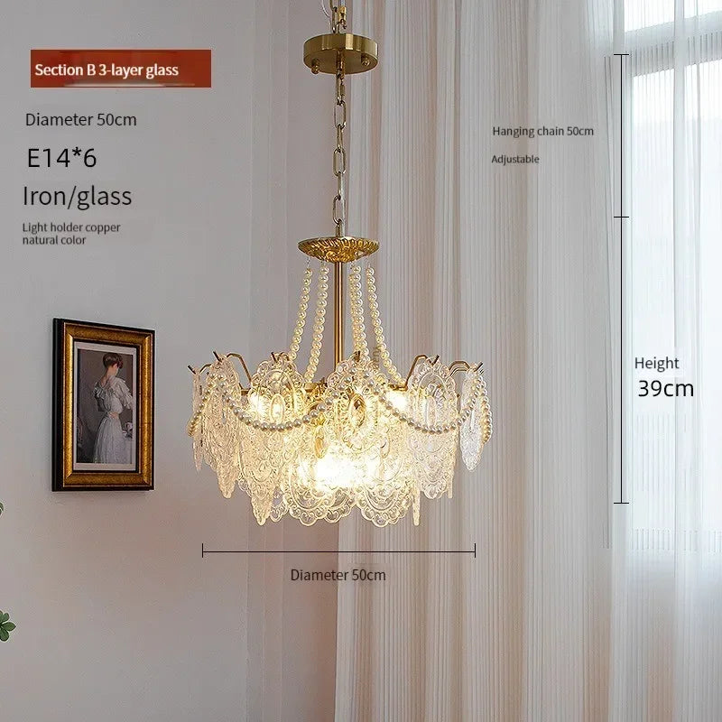 Modern Luxury Clear Glass Chandelier for Bedroom Living Room Kitchen.
