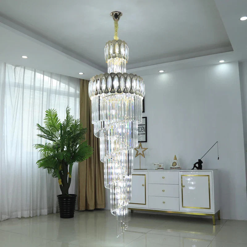 Villa Stair Chandelier: Luxury Post-modern Pendant Light for Hotel Lobby