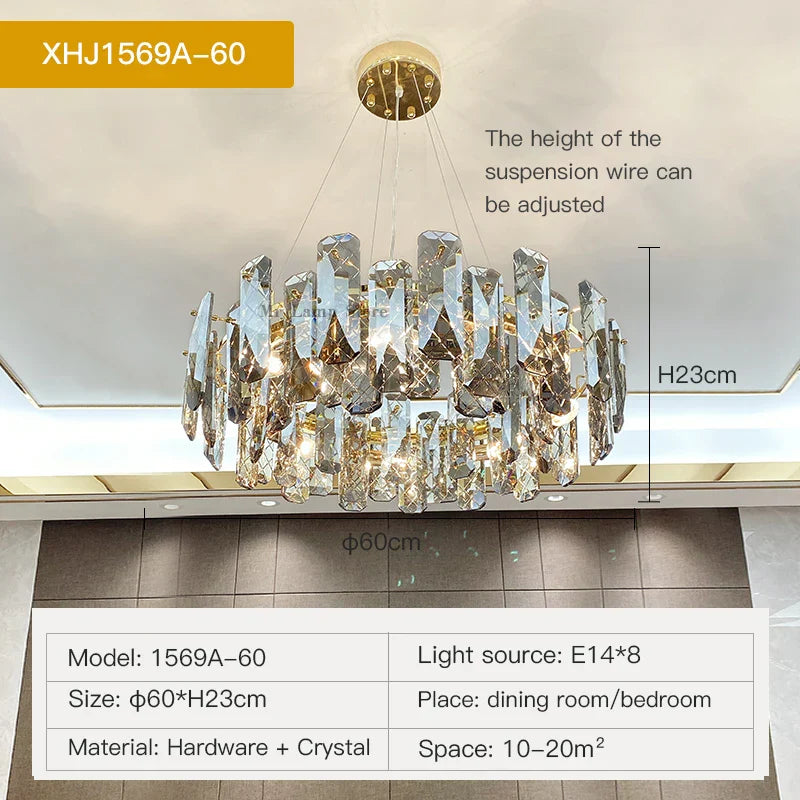 Crystal LED Chandelier for High-end Living Spaces